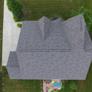 Indianapolis Roofers Direct overhead view of shingle roof.